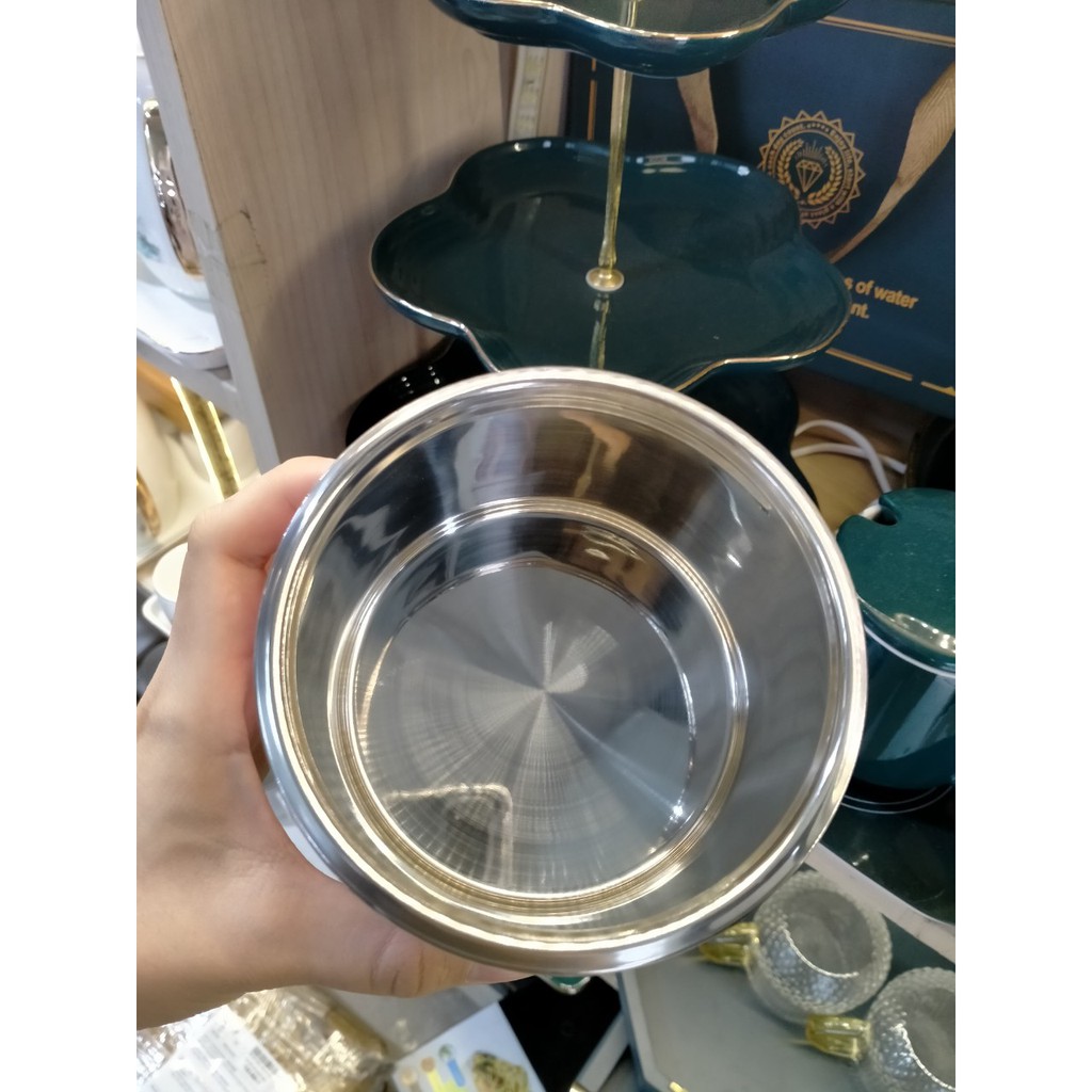 Cặp lồng giữ nhiệt 1 tầng chấm bi inox