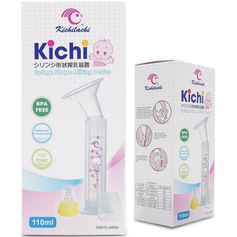 (Tặng kèm cọ vệ sinh) Dụng cụ hút sữa xi lanh 100ml KICHILACHI (Công nghệ Japan)