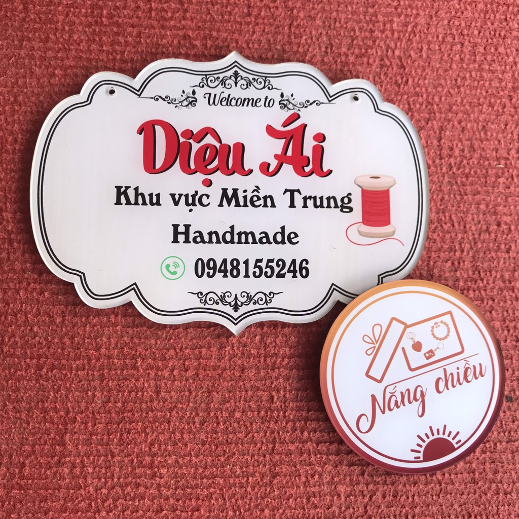 Bảng hiệu mica treo shop - Thiết kế theo yêu cầu - in thông tin shop của bạn