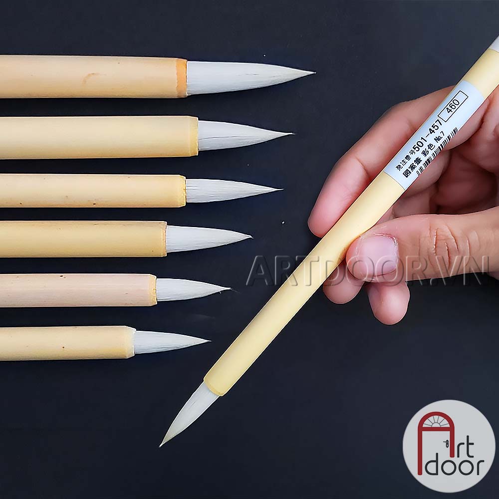 [ARTDOOR] Cọ vẽ đầu Tròn màu nước HOLBEIN lông Hươu Nhật Bản