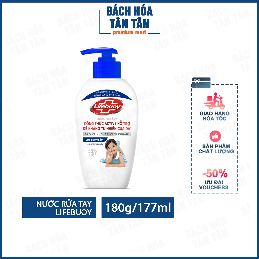 Nước rửa tay Lifebuoy, chai 180g/177ml