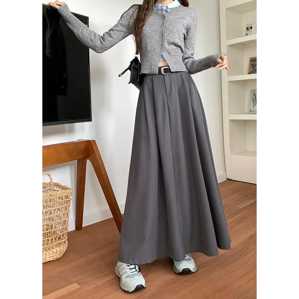 Chân Váy Dài Dáng Chữ a Lưng Cao Phối Thắt Lưng Thời Trang 67529