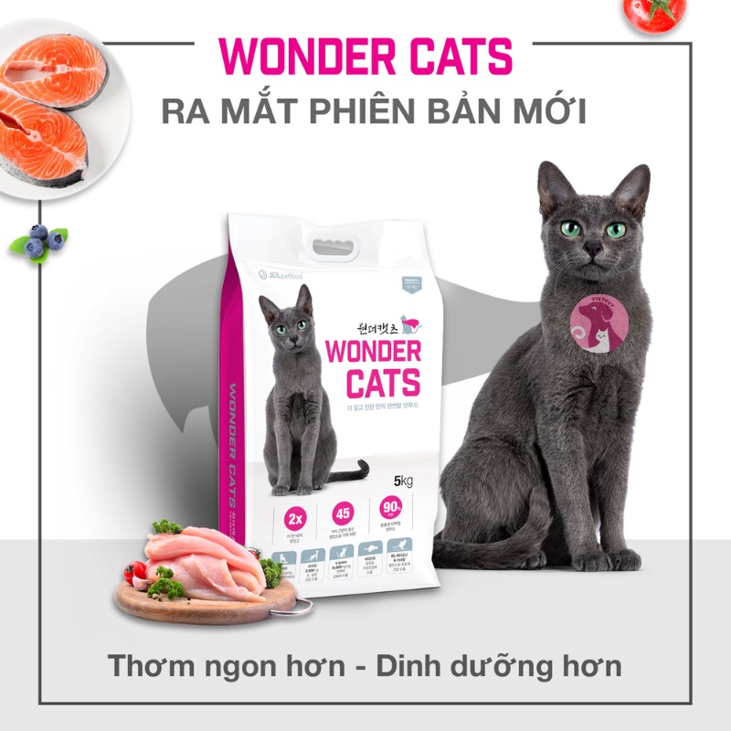 [5kg]THỨC ĂN HẠT CHO MÈO WONDER CATS NHẬP KHẨU HÀN QUỐC - ( thức ăn khô,thức ăn hạt, cám mèo)