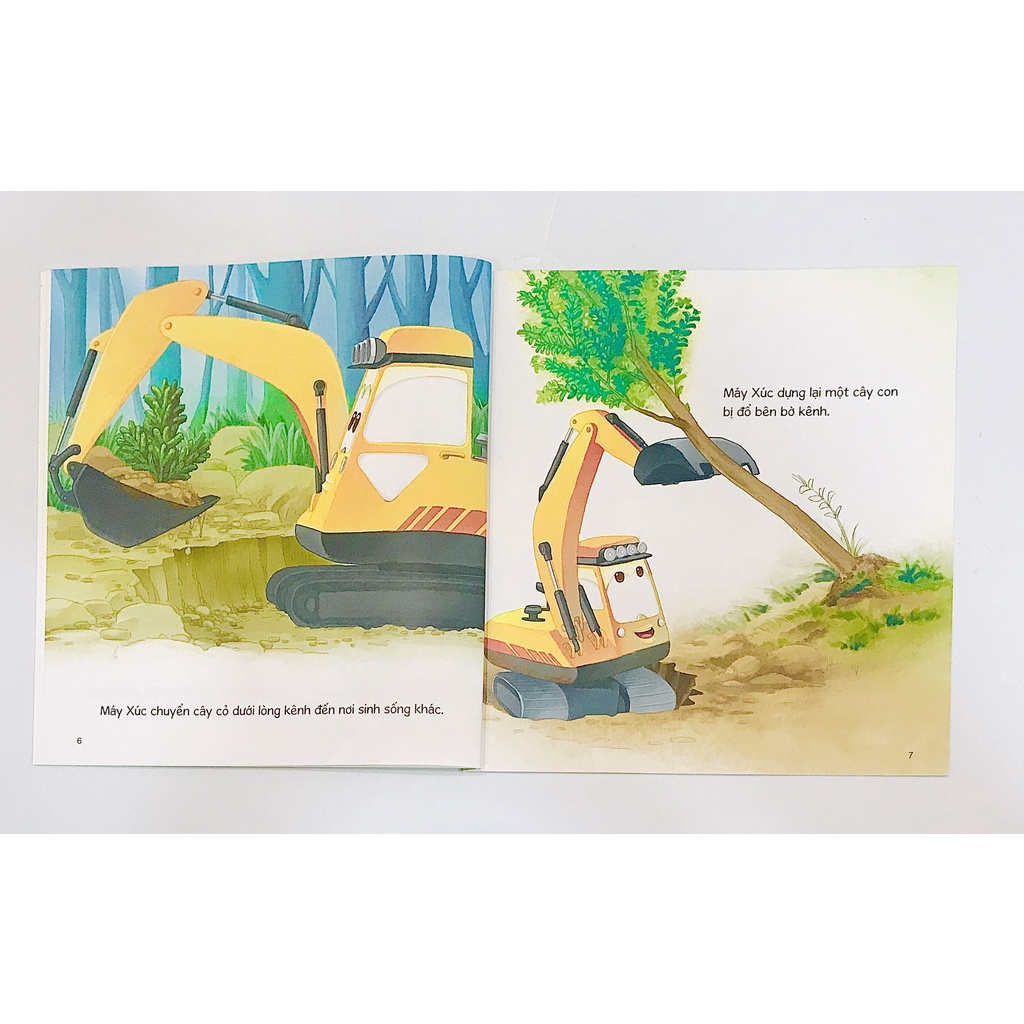 Sách- Thế Giới Xe công Trình : xe cẩu, xe nâng, xe xúc, xe trộn,xe ben, xe chở nước