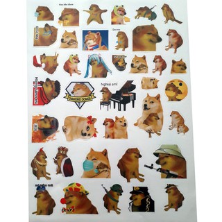 Sticker/ Hình dán CHeems ( 32-39 sticker/1 tấm)