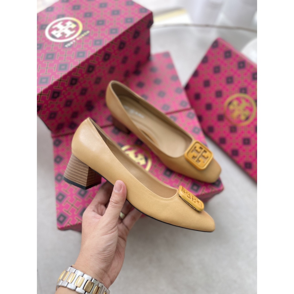 Giày Cao Gót Mũ Vuông Tory Burch , Dáng Cực Sang 5p