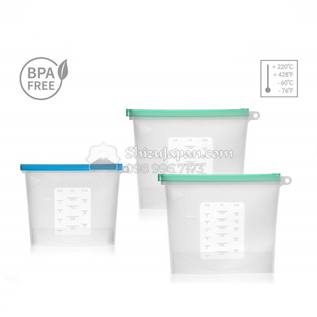 Túi Zip Silicon Thực Phẩm Tái Sử Dụng Thân Thiện Với Môi Trường - 1000ml/1500ml - Nhiều Màu | BigBuy360 - bigbuy360.vn