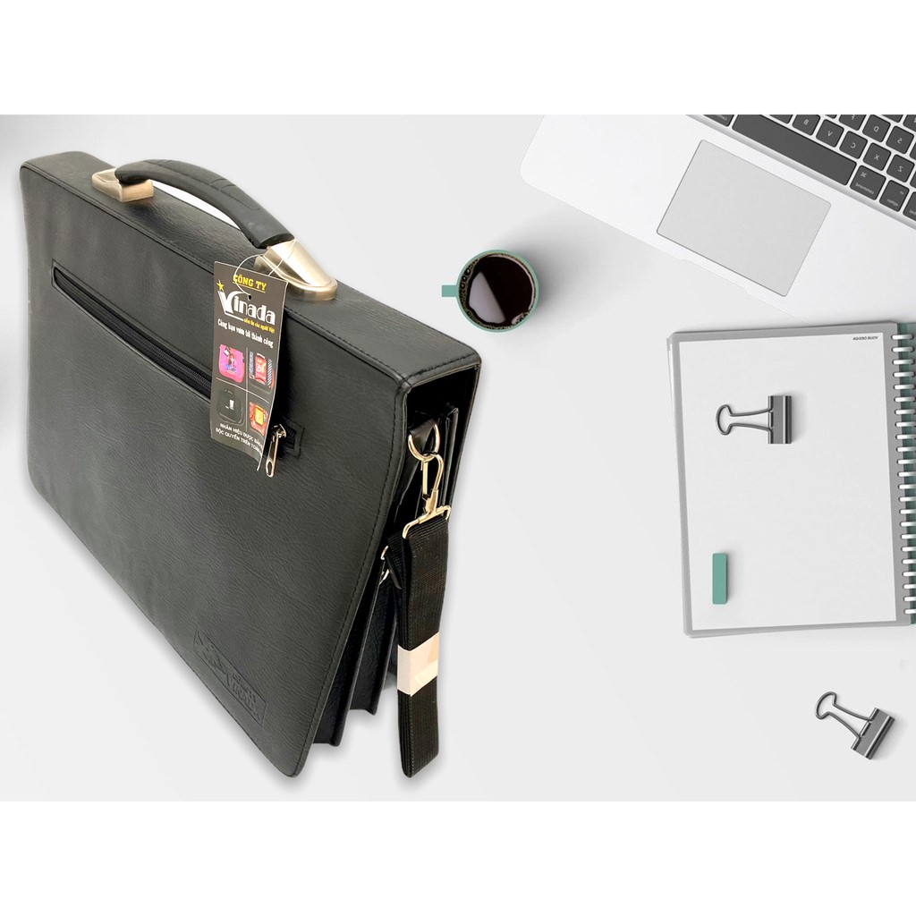 Cặp da công sở tay rút hộp lệch VINADA