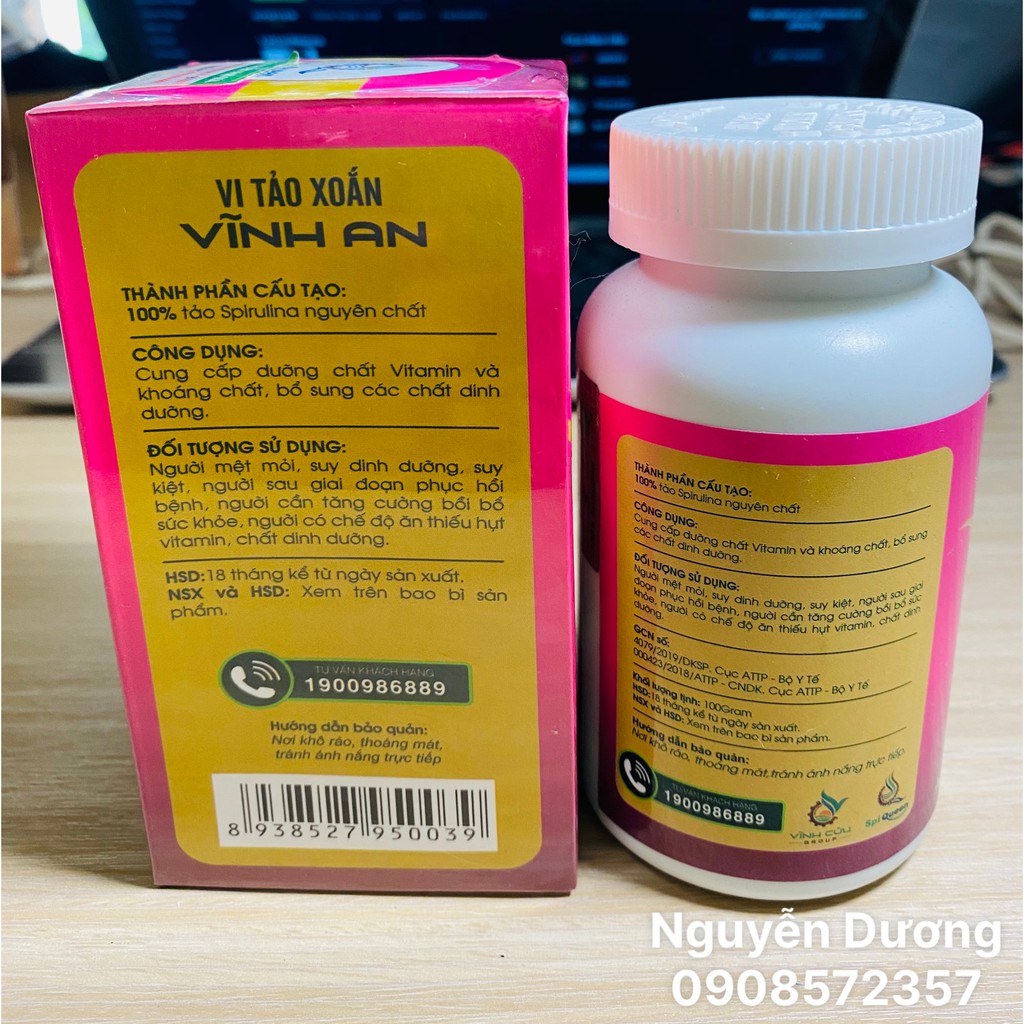 Vi Tảo Xoắn (Dạng bột) Vĩnh An (Hộp 100 gram) - Cam Kết Chính Hãng