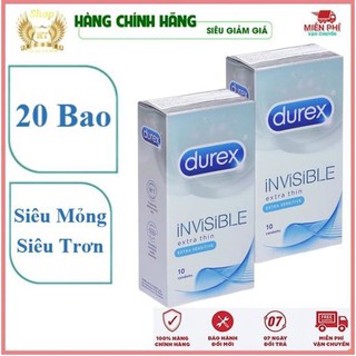 [COMBO 20 BAO] Bao Cao Su Siêu Mỏng Durex Invisible Extra Thin- Siêu Khoái Cảm🌞✓