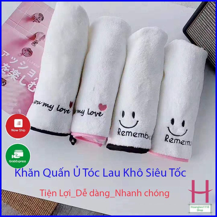 Khăn Quấn Ủ tóc, Làm Khô Tóc Siêu Tốc { H }