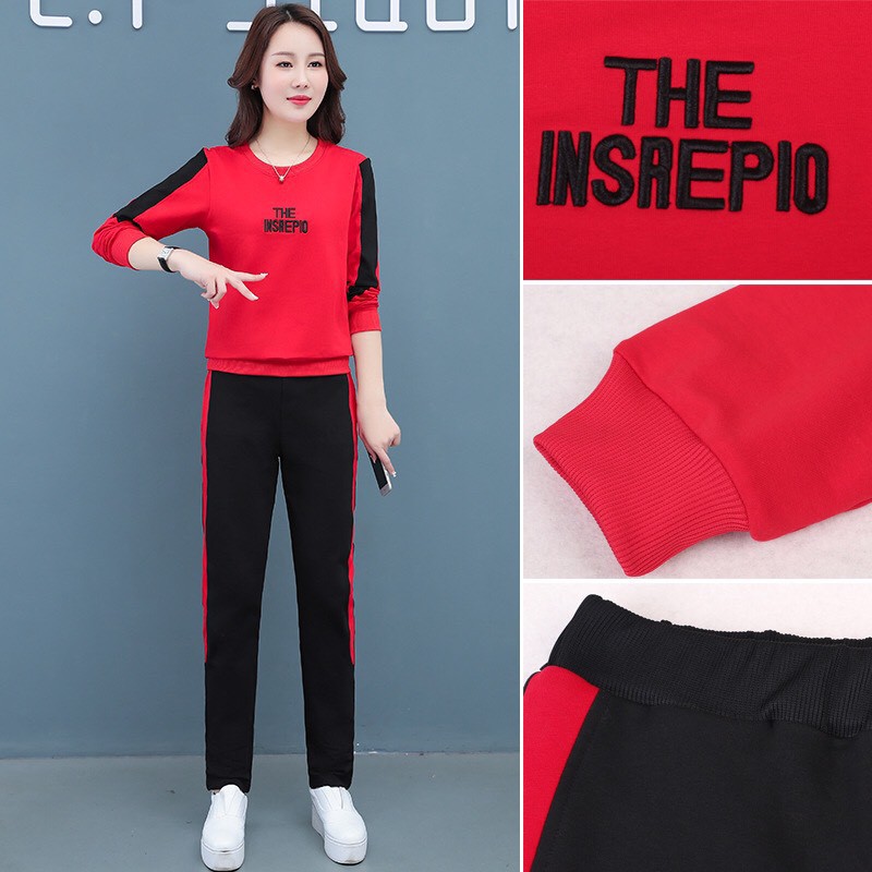 Bộ Nỉ Da Cá (40-62kg) mẫu &quot;THE IN&quot; dành cho phái nữ. Chất vải đẹp, màu sắc bắt mắt