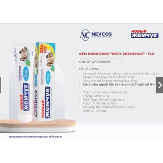 Kem đánh răng flo nevcos - kem danh rang novy zhemchug flo- kem đánh răng thảo dược nevcos bán chạy số 1 châu âu