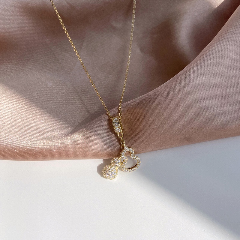 Dây Chuyền Mạ Vàng Mặt Quả Bầu Đính Đá Thời Trang Hàn Quốc