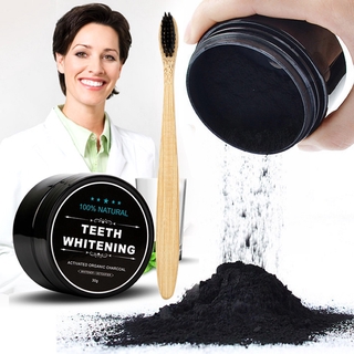 Bột than tre hoạt tính 30g làm trắng răng kèm bàn chải đánh răng