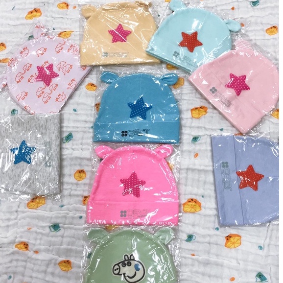 Mũ/Nón Cotton Co Giãn 4 Chiều Cho Bé Từ 0-4m.
