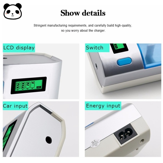 Rechargeable LCD Display Smart Screen Battery Charger for Ni-MH NI-CD AA/AAA/SC/C/D/9V Size