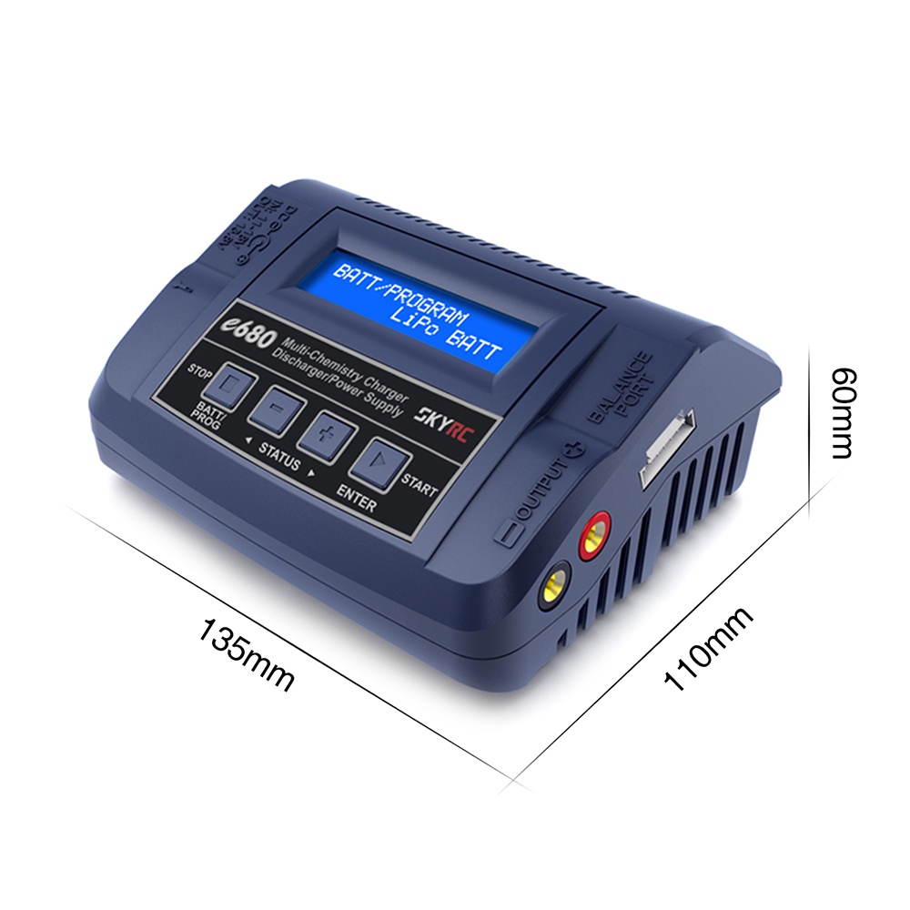 Bộ Sạc Cân Bằng SKYRC E680 80W AC/DC 13.8V DC Cho LiPo Li-ion LiFe NiCd NiMH PB LiHV / DJI Mavic