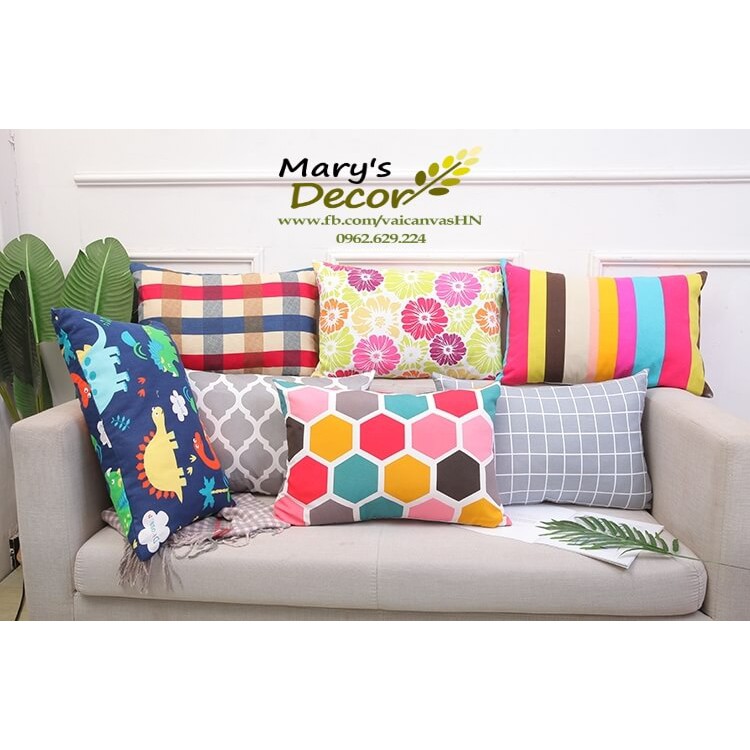 Gối tựa sofa Mary Décor - họa tiết Caro Mỹ G-N10