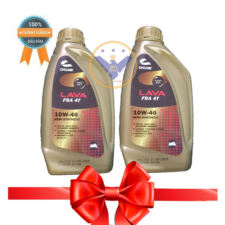 COMBO 2 dầu nhớt xe máy cao cấp Cyclon FSA 4T 10W-40 lon 800ml - nhập khẩu Châu Âu