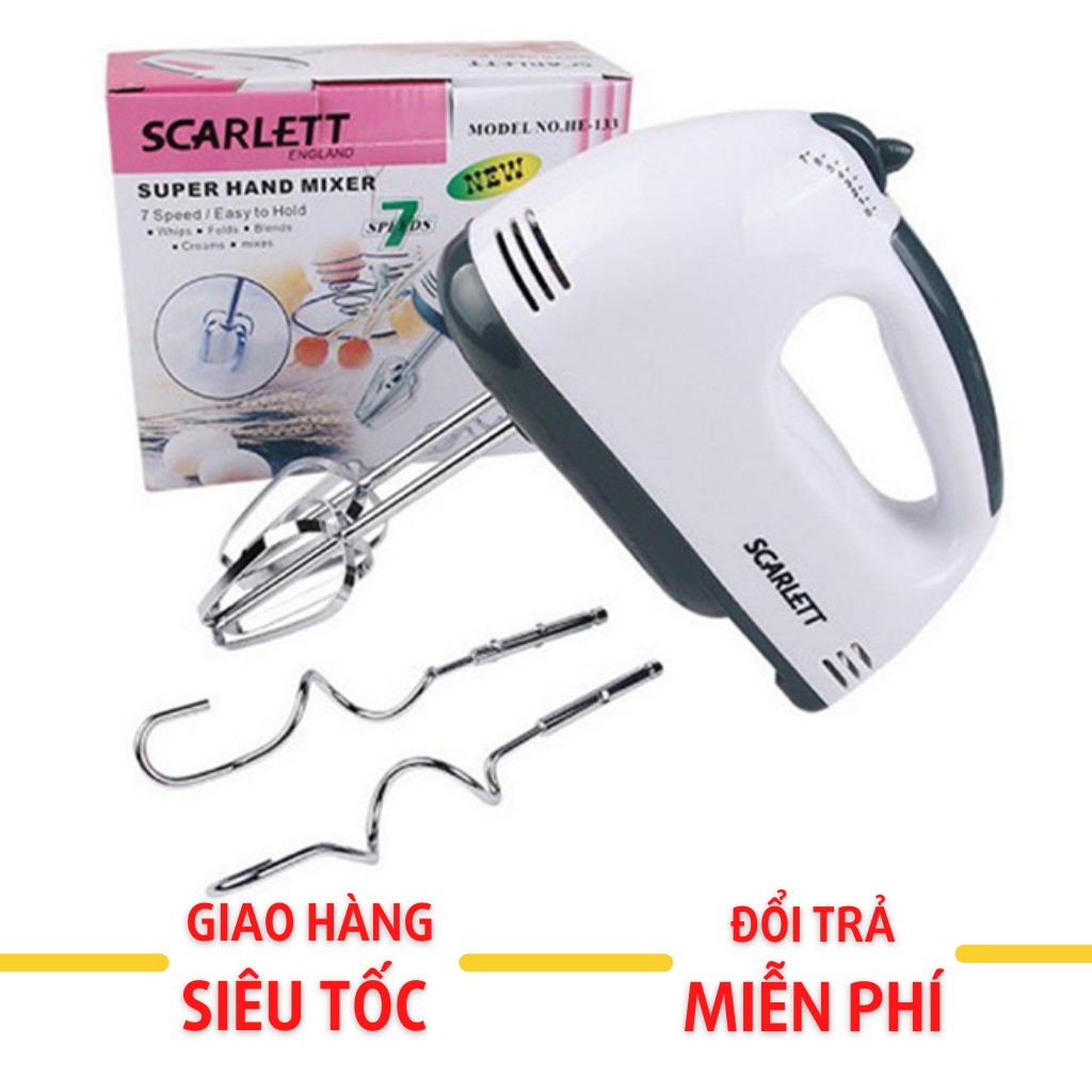 Máy đánh trứng mini cầm tay Scarlett chính hãng 7 tốc độ 260w