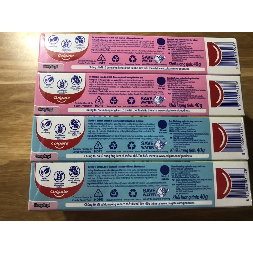 3 CÂY KEM ĐÁNH RĂNG COLGATE TRẺ EM HƯƠNG DÂU 40G