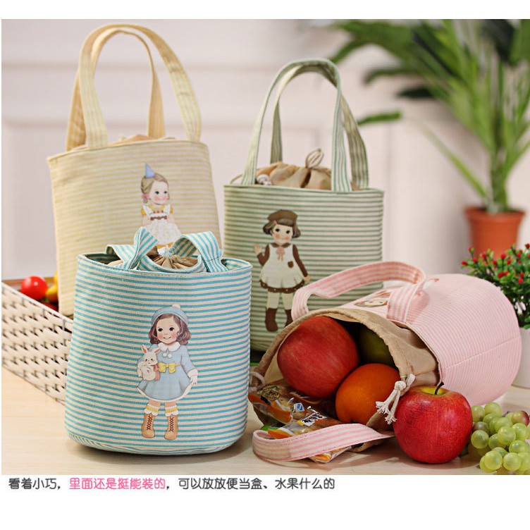 Túi cách nhiệt dày đựng đồ ăn trưa kiểu nhật bản gọn nhẹ tiện dụng