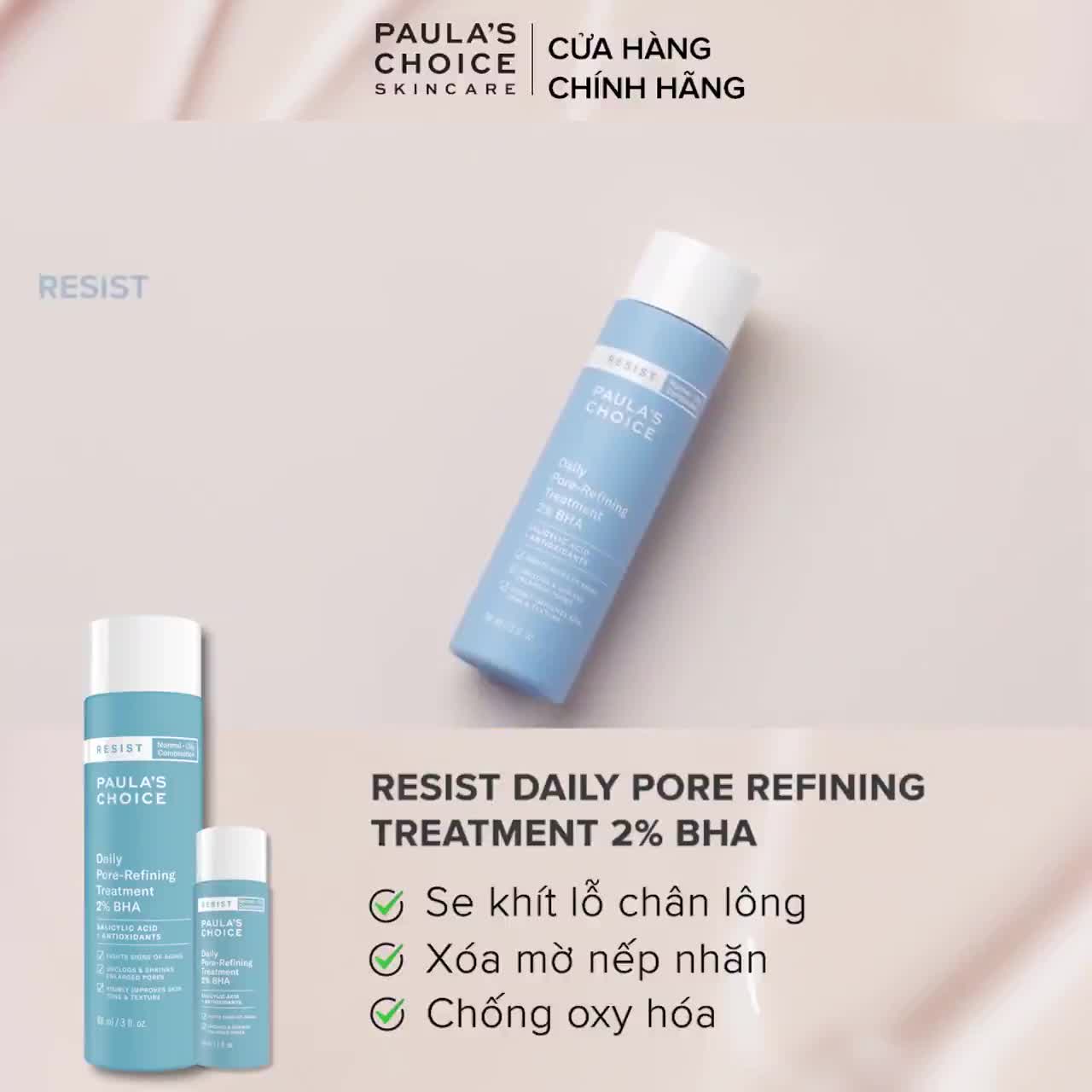 Dung dịch tẩy da chết và thu nhỏ lỗ chân lông Paula's Choice Resist Daily Pore Refining Treatment 2% BHA 30ml mã 7827 | BigBuy360 - bigbuy360.vn
