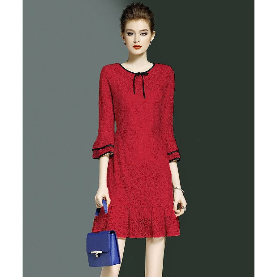 Đầm ren phối bèo Maika KS165