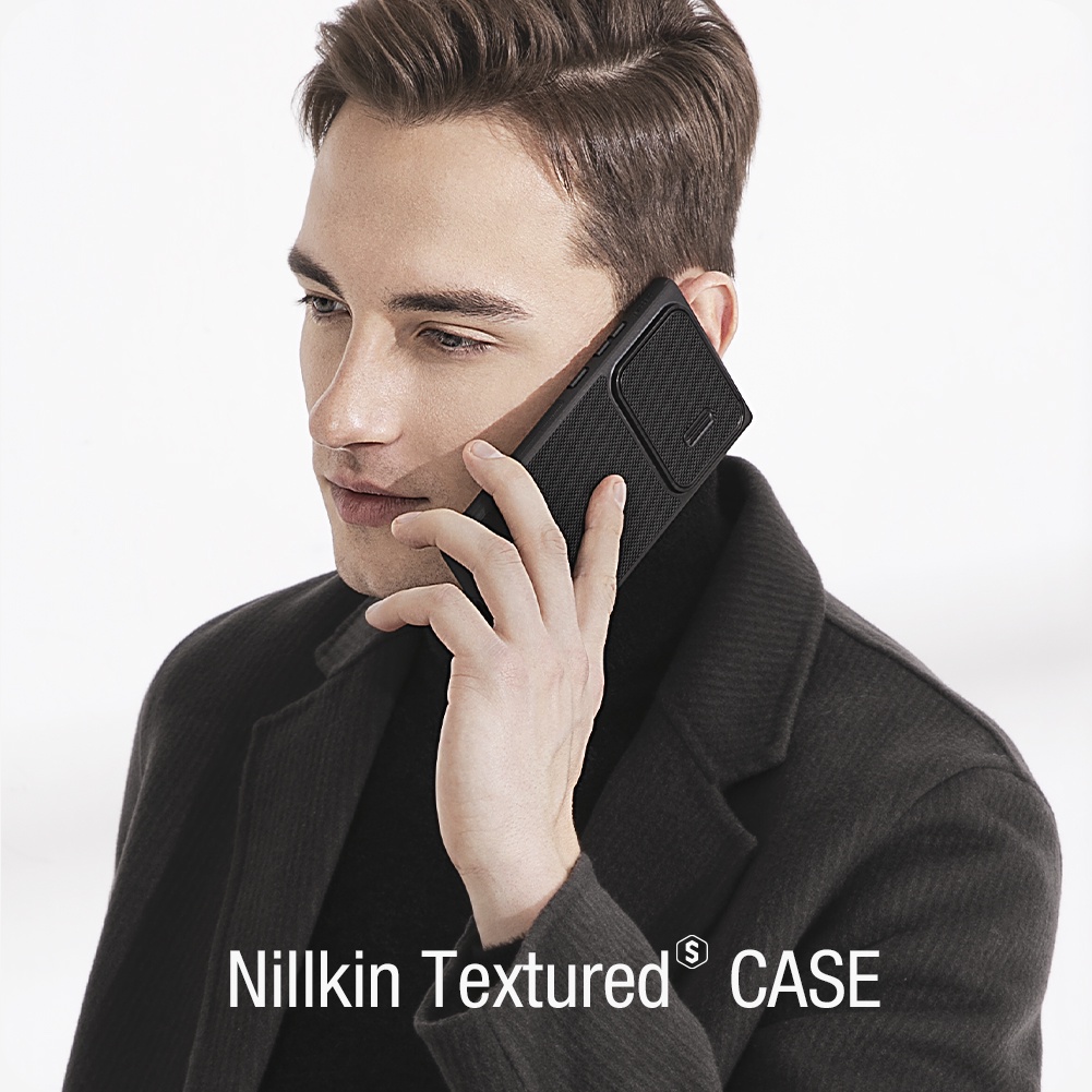 Ốp lưng Samsung Galaxy S22 Ultra Nillkin kết cấu Nylon Fiber CamShield S Ốp lưng ống kính trượt cho Samsung S22 Ultra 5G