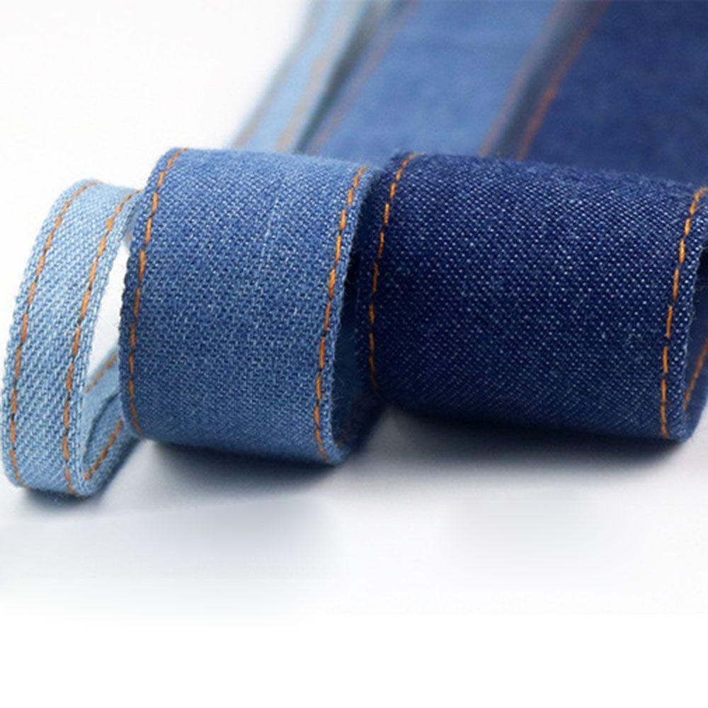 ZAIJIE24 Mũ Denim Hai Mặt Đính Ruy Băng