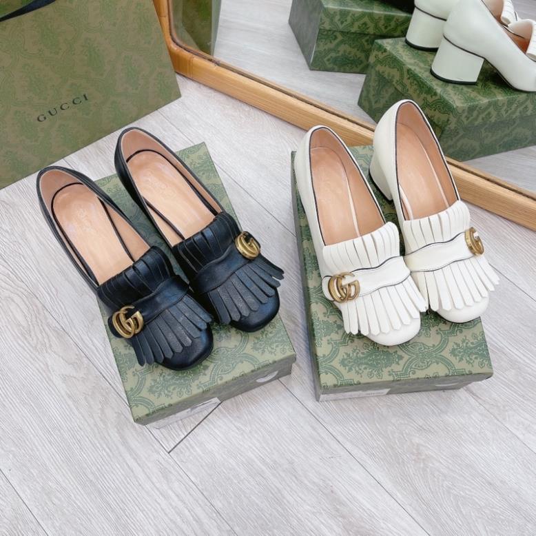 Guốc Gucci 2 Màu Trắng Đen