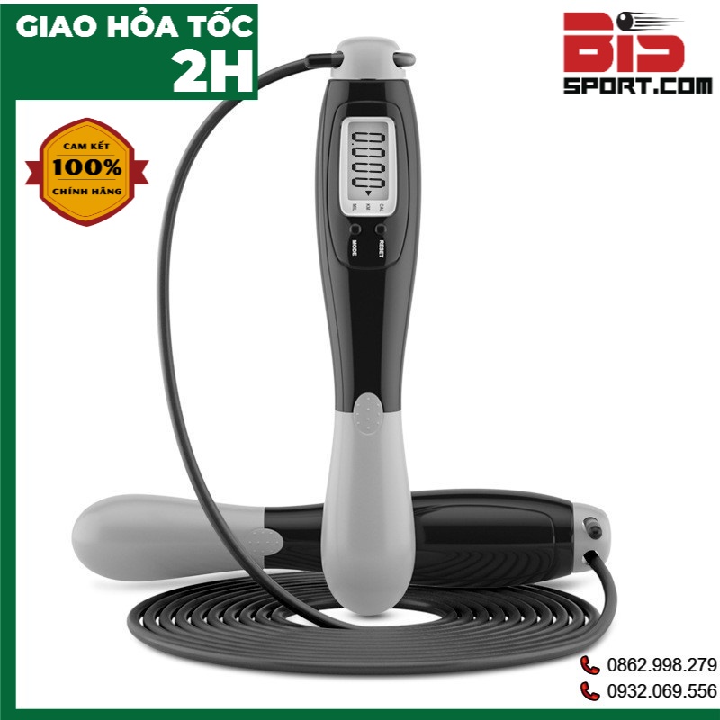Dây nhảy lõi thép đếm số tự động 
 - đếm số vòng nhảy tự động tích hợp đo calo, quãng đường