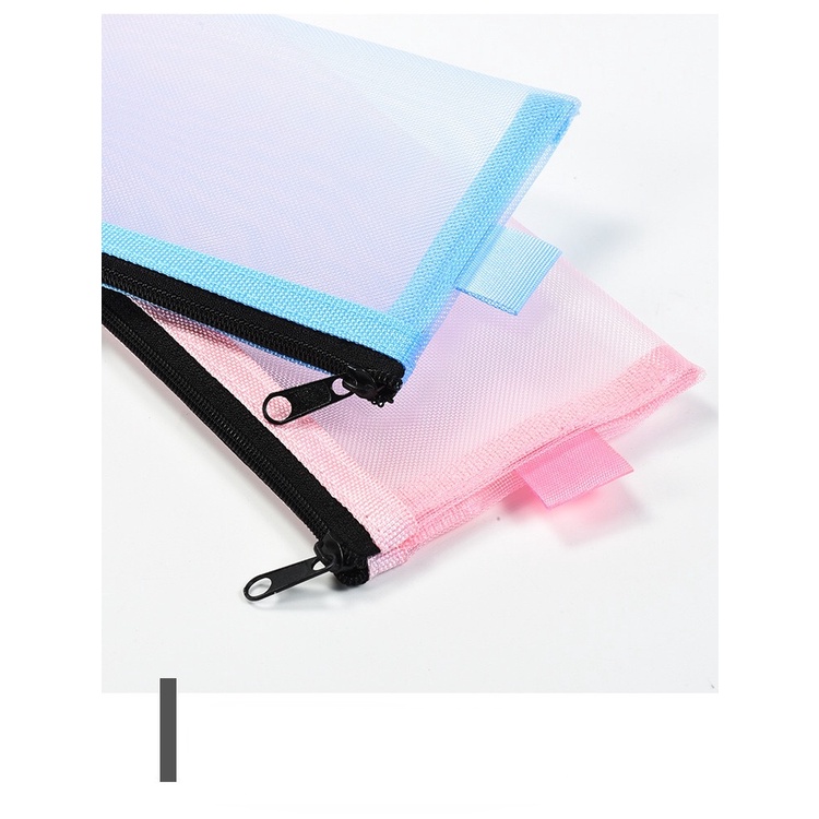 Túi Đựng Bút Dạng Lưới Trong Suốt Có Khóa Kéo Kích Thước 20.5x9cm