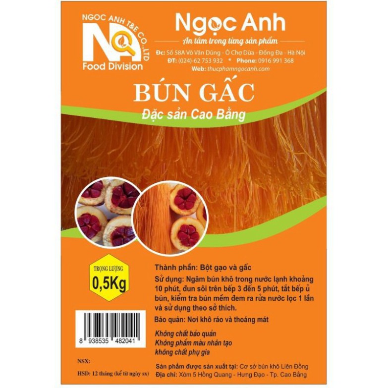 Giá rẻ nhất 500g Bún gấc Eatclean Healthy đặc sản Cao Bằng