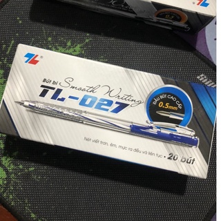 Hộp 20 bút bi thiên long 027 nét 0.5mm chính hãng