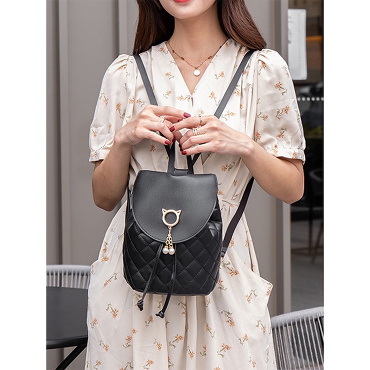 Ba Lô Tua Rua Hai Lớp Thời Trang Dành Cho Nữ