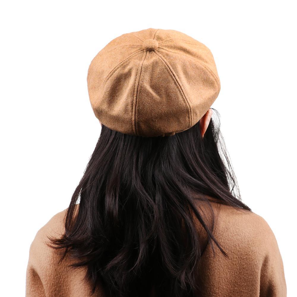Mũ Beret Vải Cotton Màu Đen Xám Thời Trang Thu Đông Cho Nữ