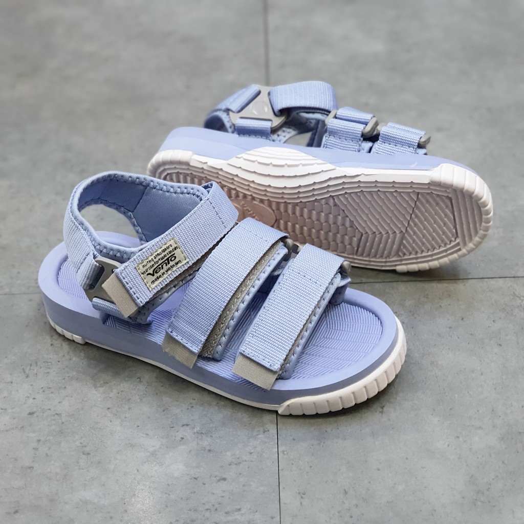 Sandal Vento 3 quai dán chính hãng SD-9801 đế bằng - Dép quai sau nam nữ thời trang đi học, đi làm