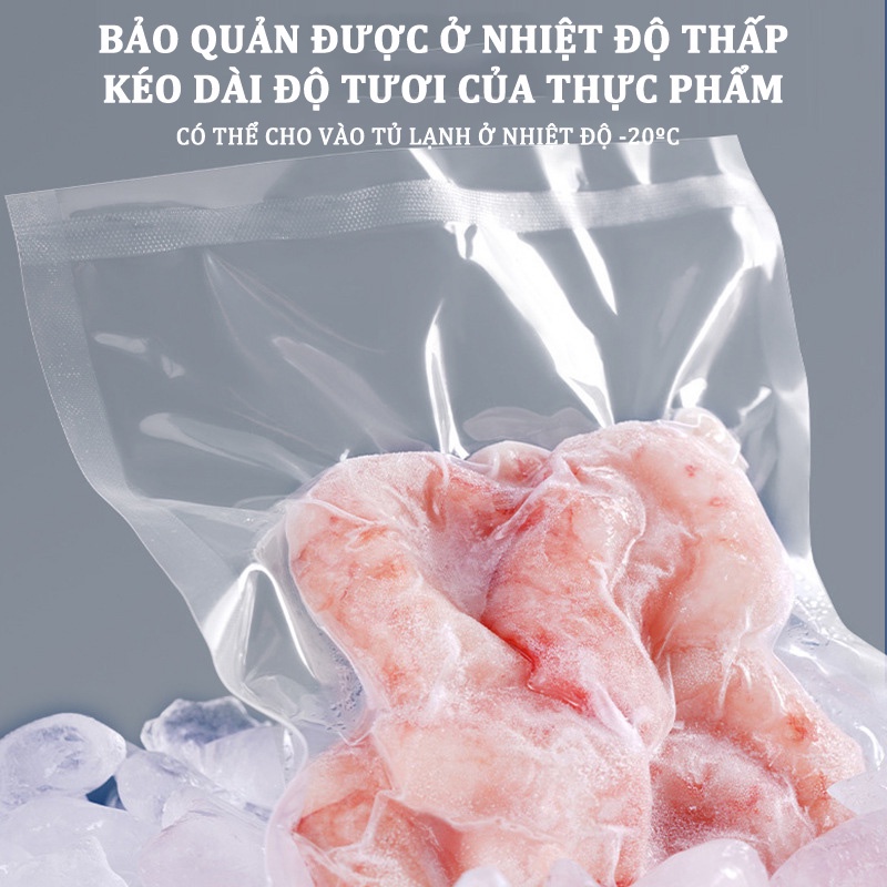 Set 100 Túi hút chân không thực phẩm 1 mặt nhám GULIFE-THCK99, có thể dùng trong lò vi sóng, bỏ tủ lạnh nhiệt độ -20ºC