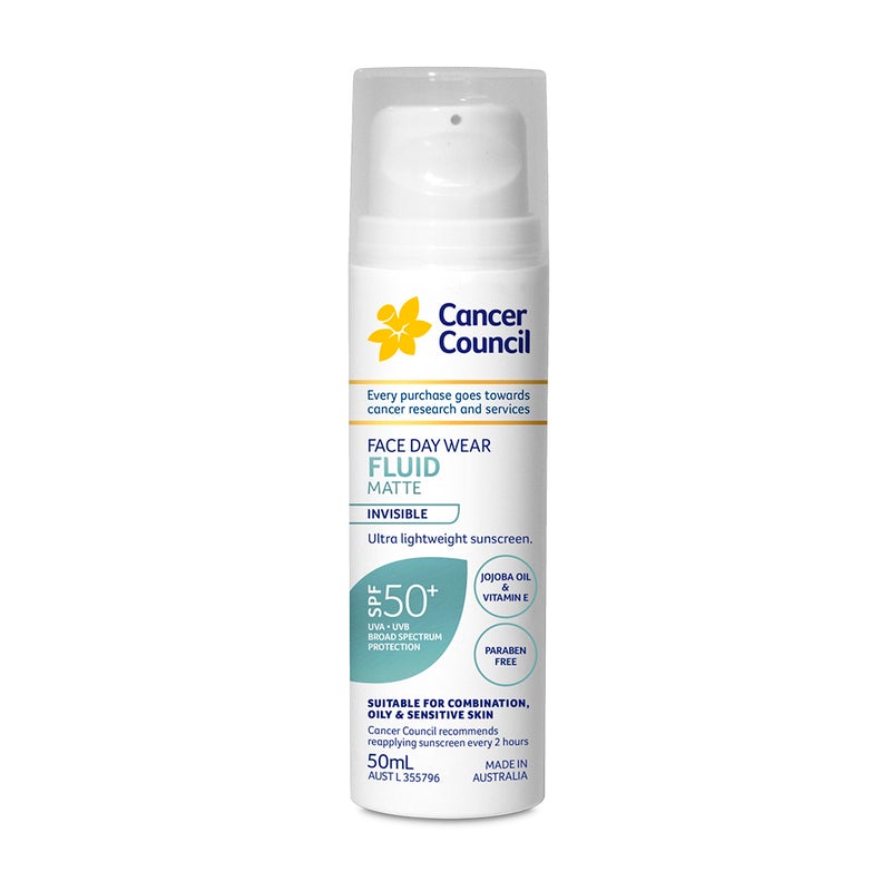 Sữa chống nắng siêu mỏng nhẹ cho da mặt Cancer Council Fluid Matte SPF50+/PA++++ 50ml