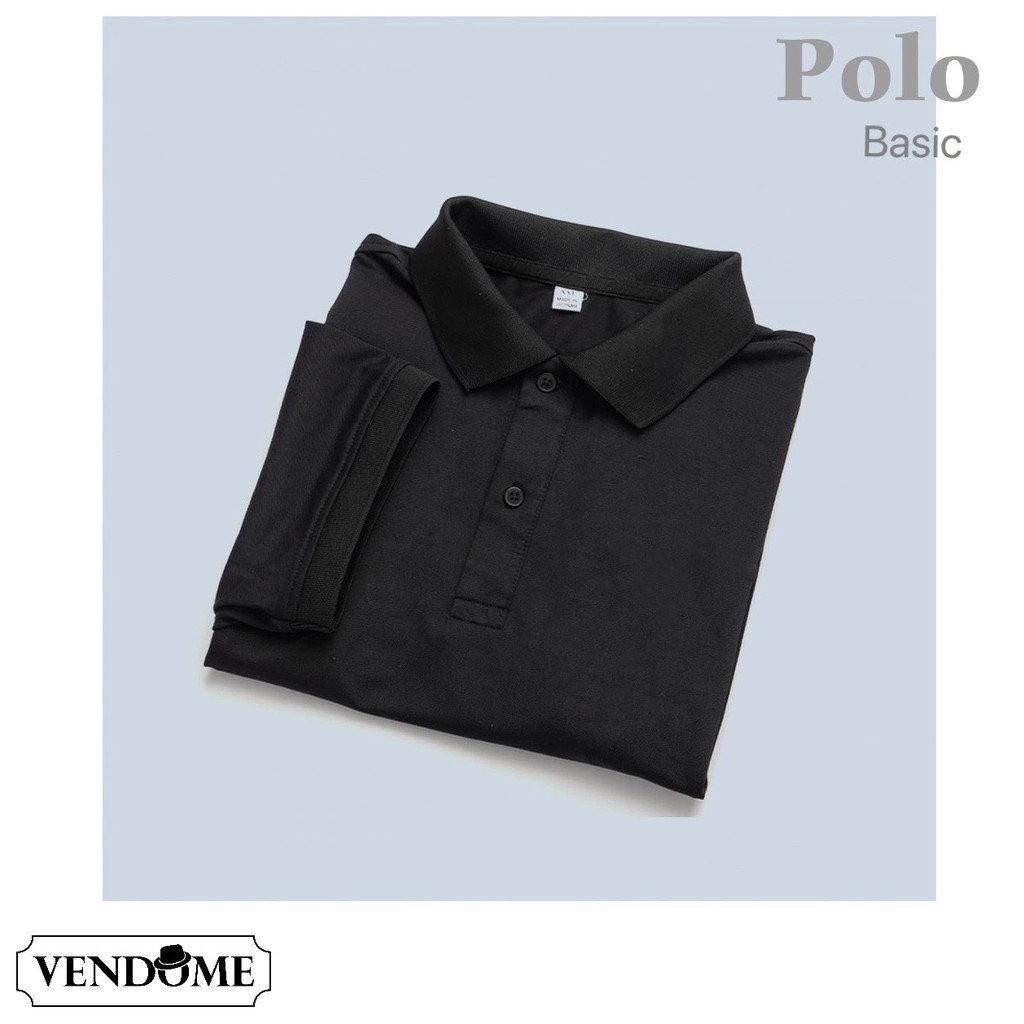 Áo polo nam trơn co giãn 4 chiều  Basic 2 màu Đen Trắng | BigBuy360 - bigbuy360.vn