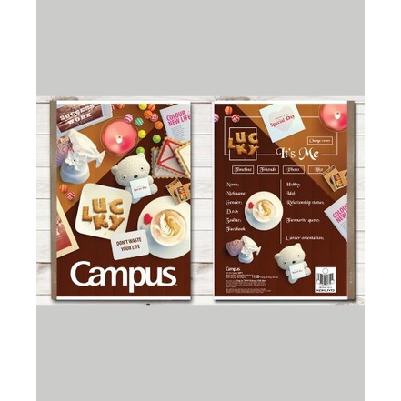 Lốc 10 quyển vở kẻ ngang Campus 200 Trang Gift tập kẻ ngang có gáy in hình dễ thương ANKICO