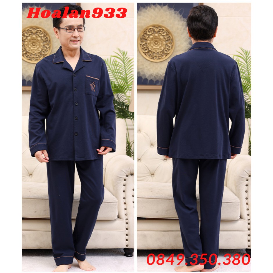 Bộ pyzama dài tay cho bố cho ông, cotton vải chất đẹp