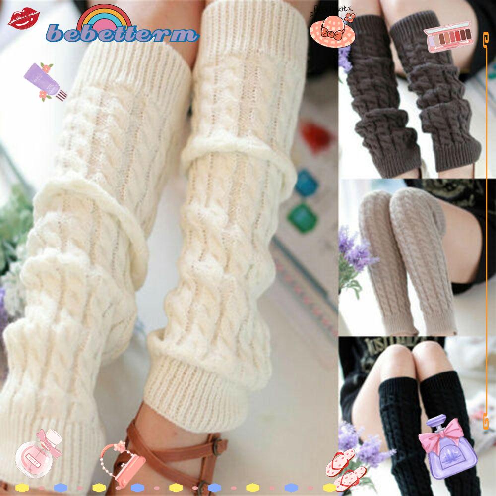 Bebetterm Vớ Dệt Kim Dài Giữ Ấm Chân Cổ Điển Hỗ Trợ Mang Giày Bốt Giữ Nhiệt
