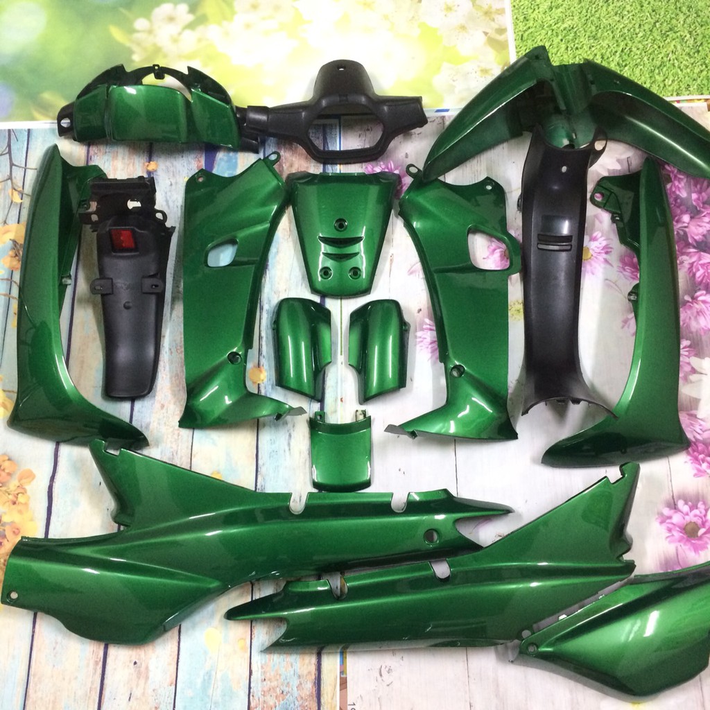 Bộ dàn áo xe WAVE 110 ,wave THÁI , wave 1 bóng , màu Xanh ken, nhựa  ABS