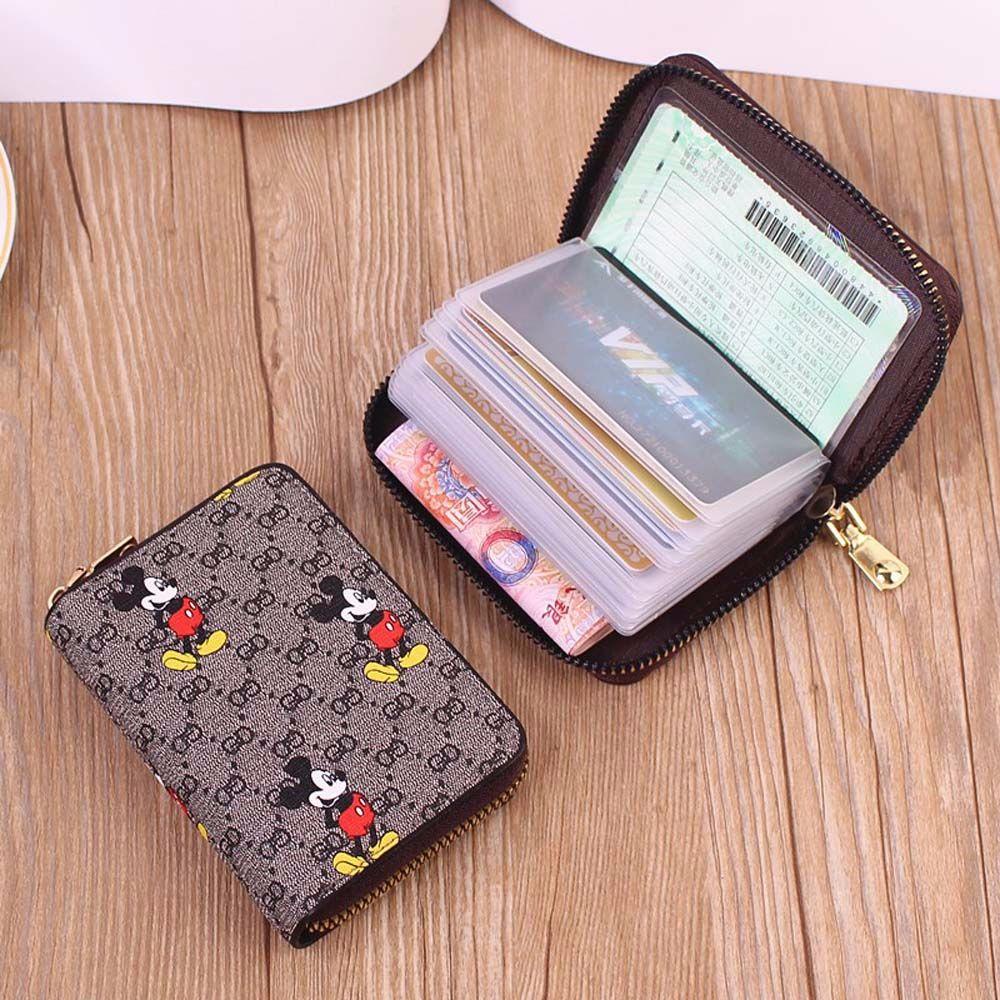 FORBETTER Ví Da PU Họa Tiết Chuột Mickey Phong Cách Vintage Cho Nữ Giá Đỡ