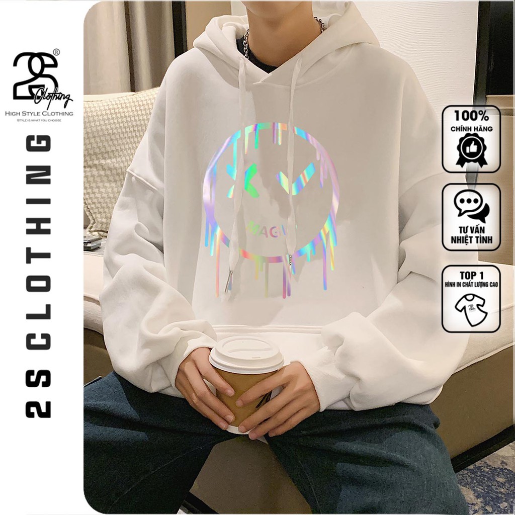 Áo Nỉ Nam Form Rộng Có Mũ In Phản Quang 2S Clothing Áo Hoodie Nữ Form Rộng Dày Dặn Phong Cách Trẻ Trung Hàn Quốc TV267