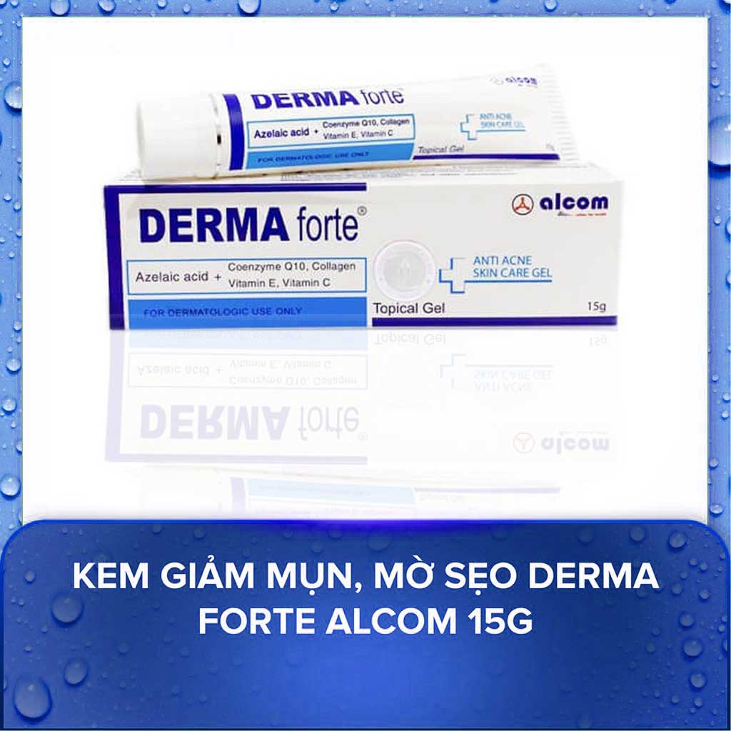 Gel Giảm Mụn Trứng Cá - Derma Forte Gel 15g , Ngừa Thâm mụn, Mờ Sẹo, mụn cám, mụn đầu đen, Dưỡng trắng Da, sạch bã nhờn