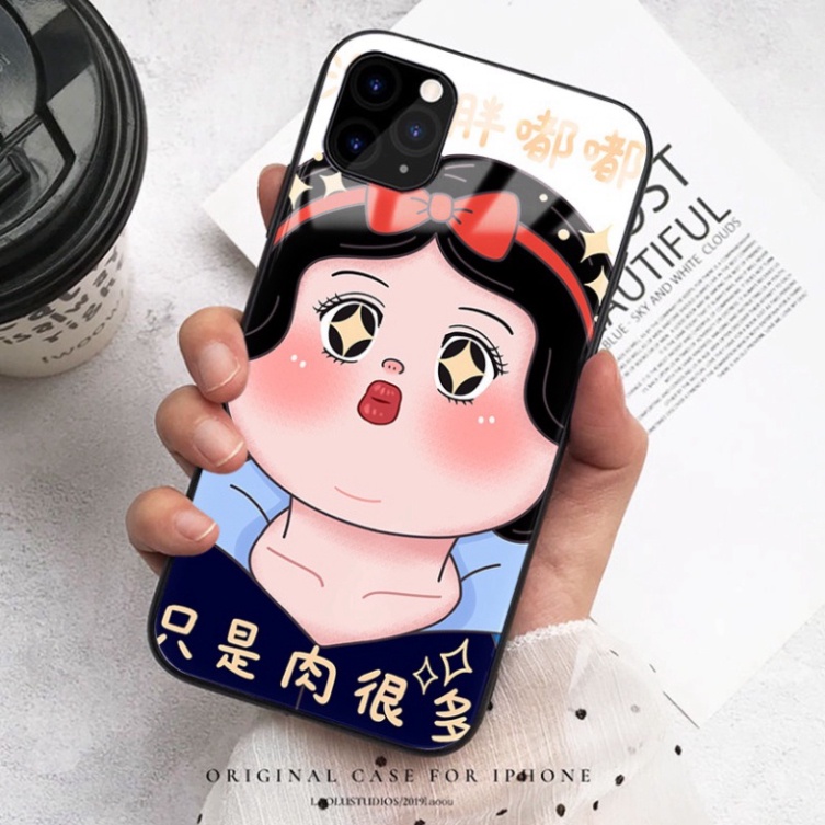 Ốp lưng iphone 6, 7, 8 Plus, X, XS, XR, XSMAX, 11, 11PRO, 11 PROMAX, 12, 13 PROMAX BẠCH TUYẾT BÉO BẰNG KÍNH PKVN